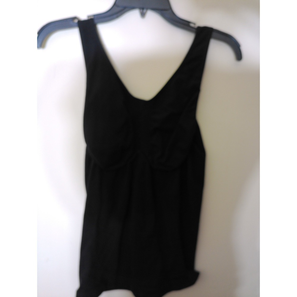 Rhonda Shear Ahh Camisole Women XL Black Solid Basic Layering TankTop Minimalist